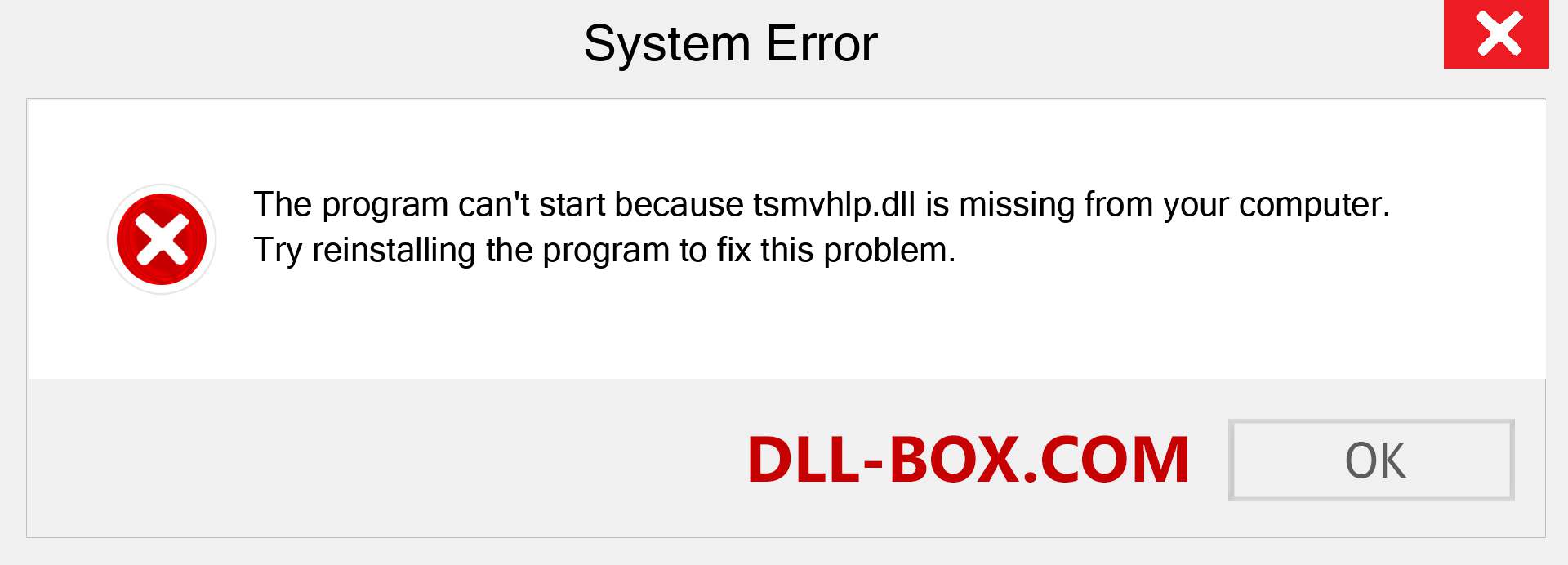  tsmvhlp.dll file is missing?. Download for Windows 7, 8, 10 - Fix  tsmvhlp dll Missing Error on Windows, photos, images